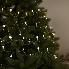 MICA - Guirnalda 3.9 Metros Con 50 Luces Led Blanco Cálido Adorno Árbol Navidad