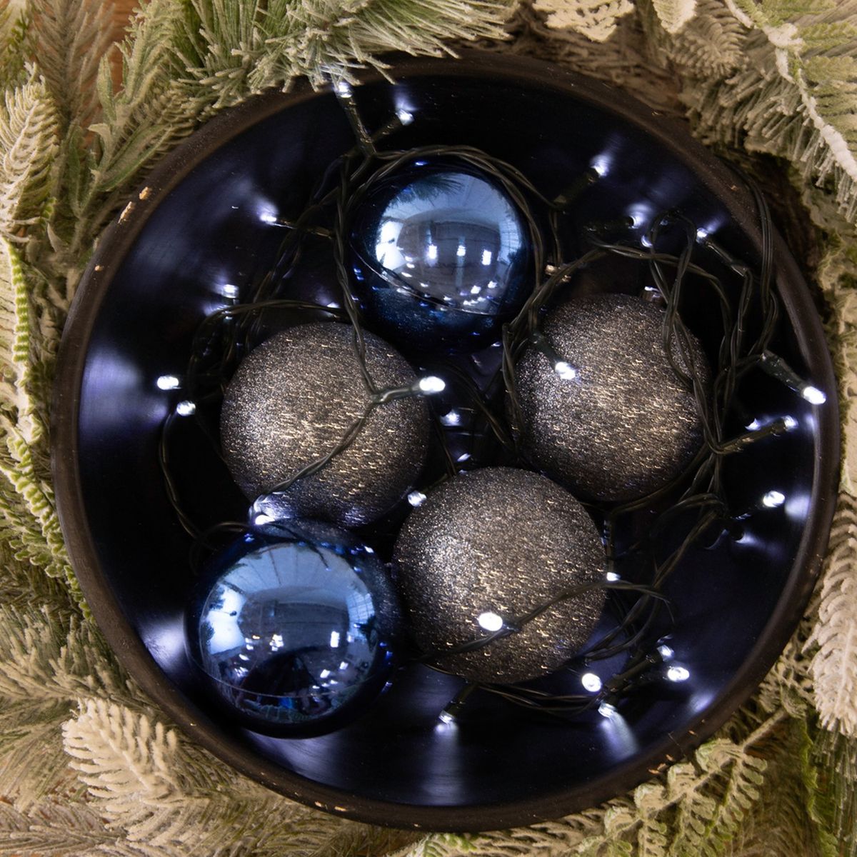 MICA - Guirnalda 50 Luces Solares Blancas 3.9 Metros Adorno Navidad Mica