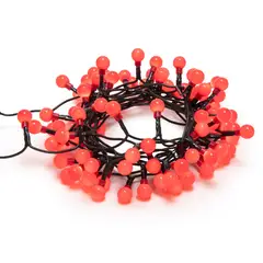 MICA - Guirnaldada 100 Luces Led Globo Rojo 3.9 Metros Adorno Navidad