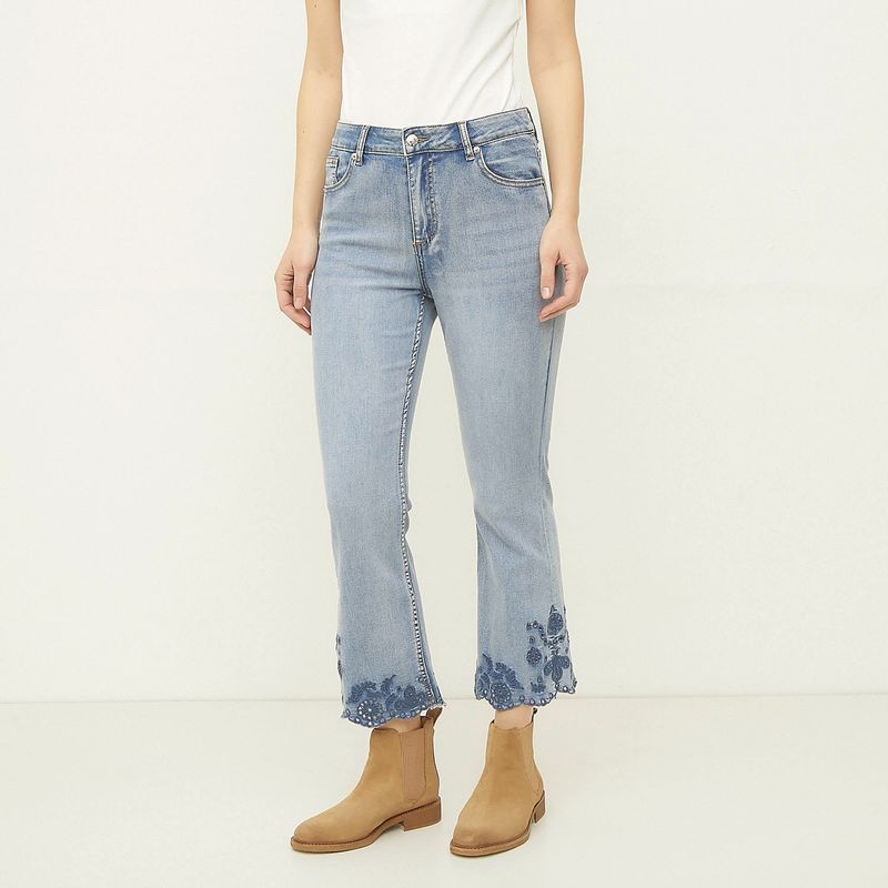 UNIVERSITY CLUB - Jeans Cropped Tiro Alto Mujer University Club