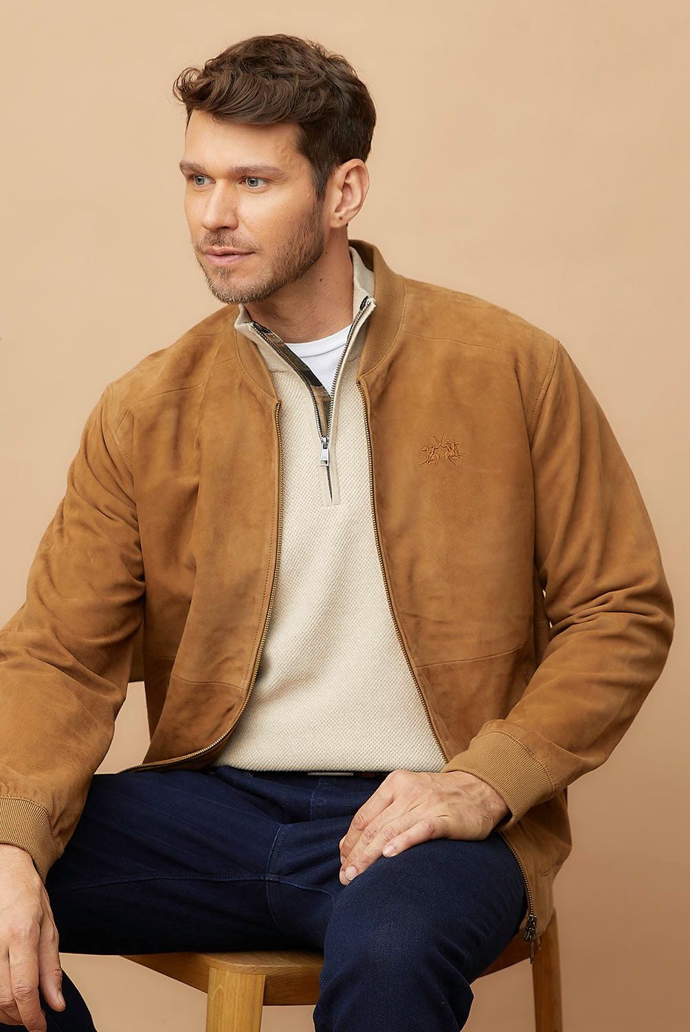 LA MARTINA - Chaqueta Bomber Gamuza Hombre La Martina