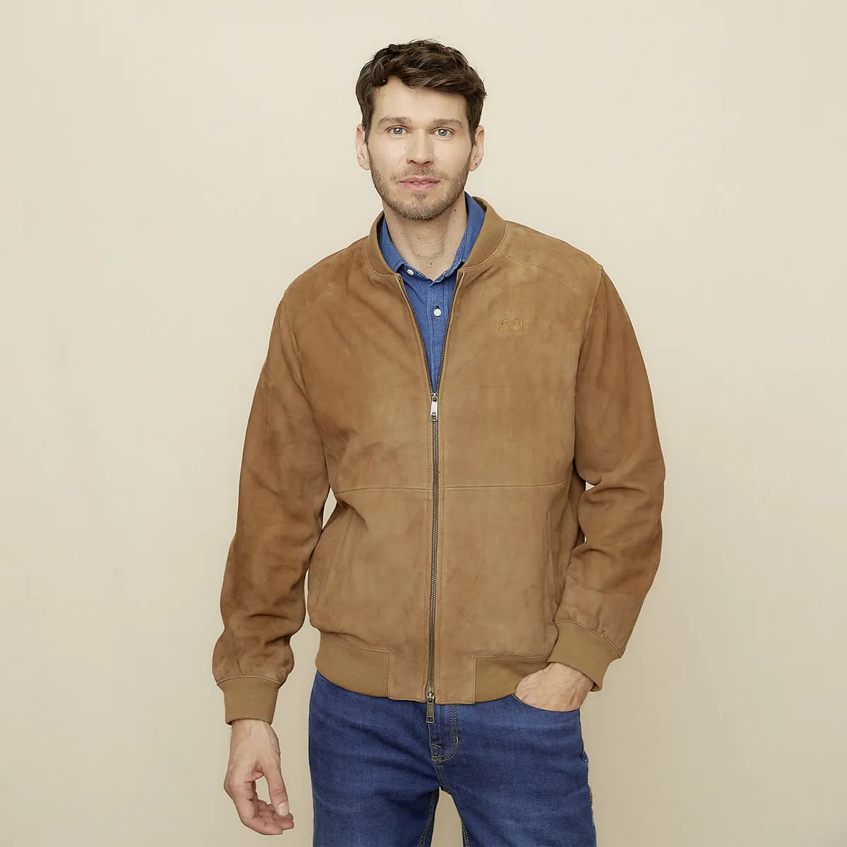 LA MARTINA - Chaqueta Bomber Gamuza Hombre La Martina