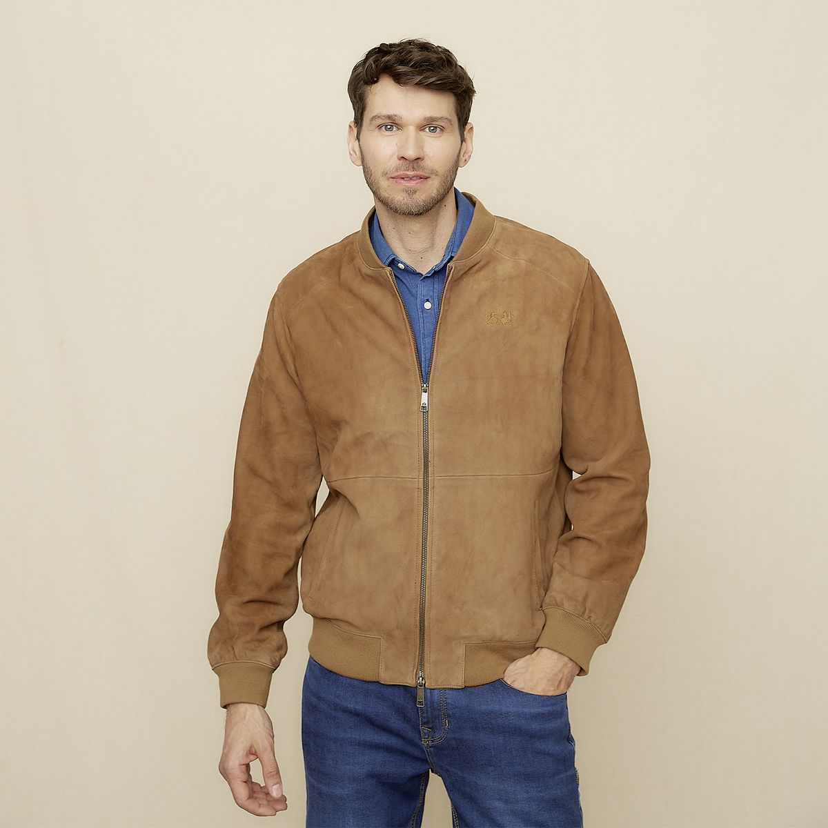 LA MARTINA - Chaqueta Bomber Gamuza Hombre La Martina