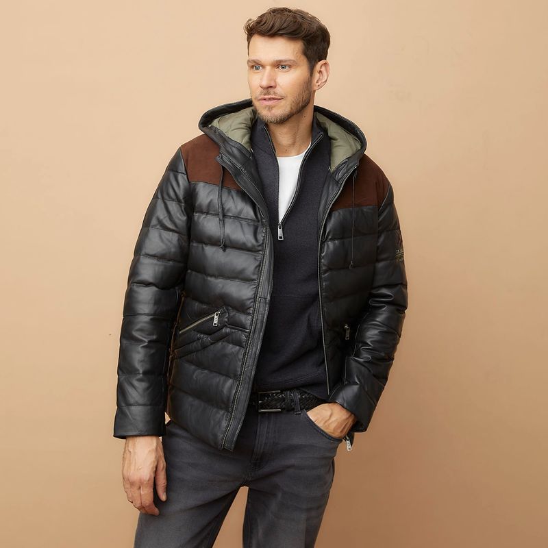LA MARTINA - Parka Acolchada Cuero Hombre La Martina