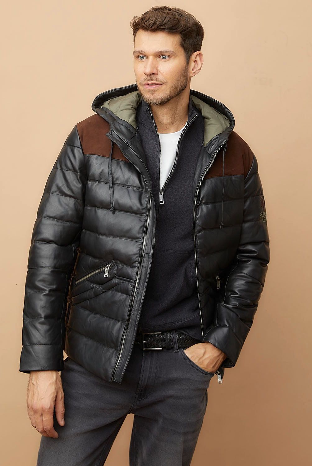 LA MARTINA - Parka Acolchada Cuero Hombre La Martina