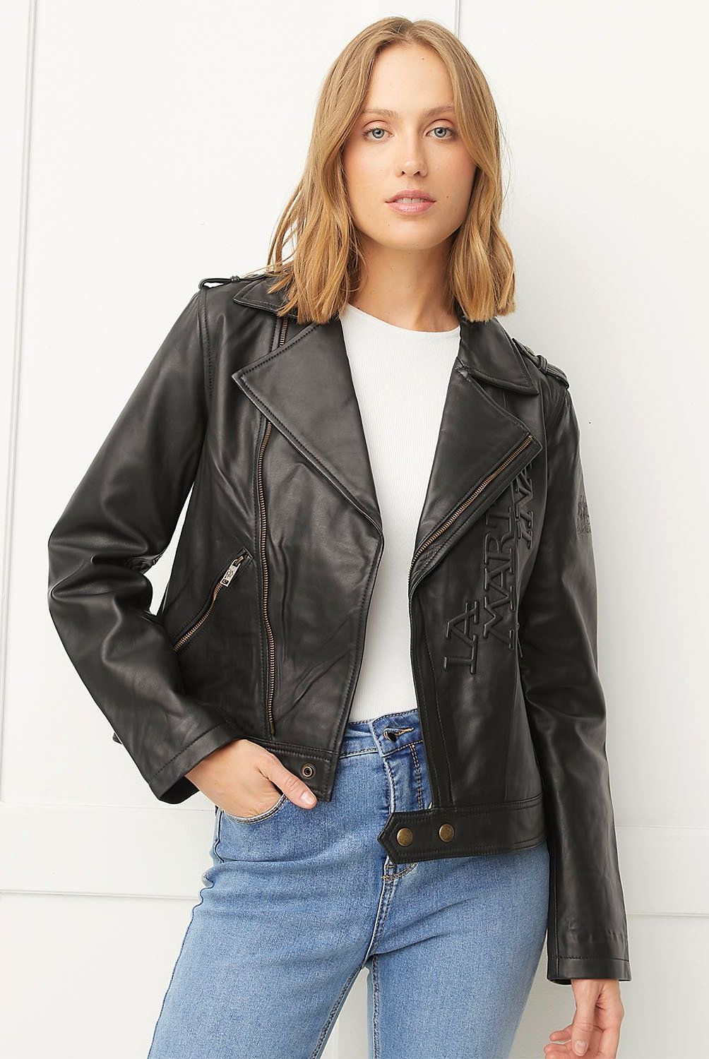 LA MARTINA - Chaqueta de Cuero Mujer La Martina