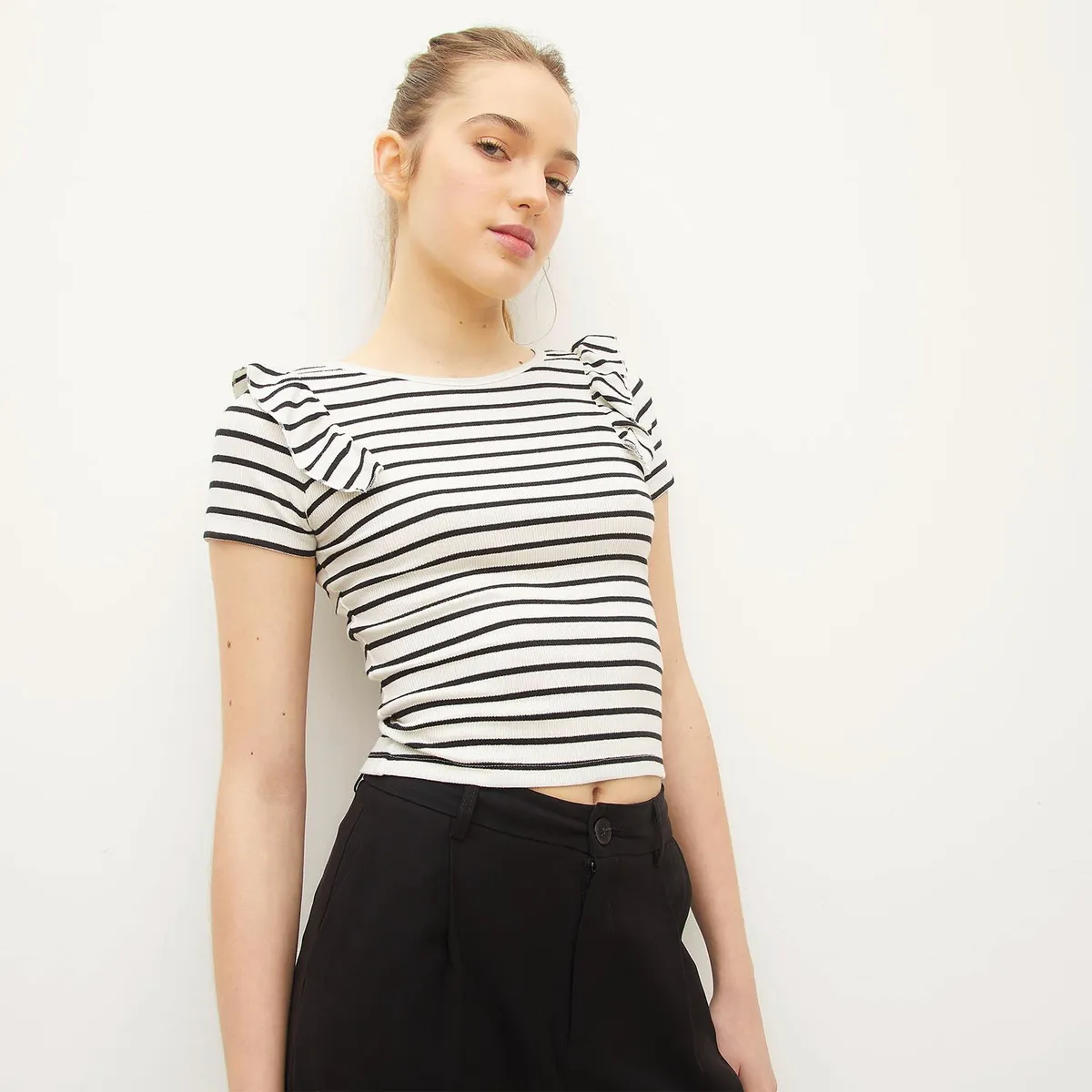 SYBILLA - Polera Casual Mujer Manga corta Algodón