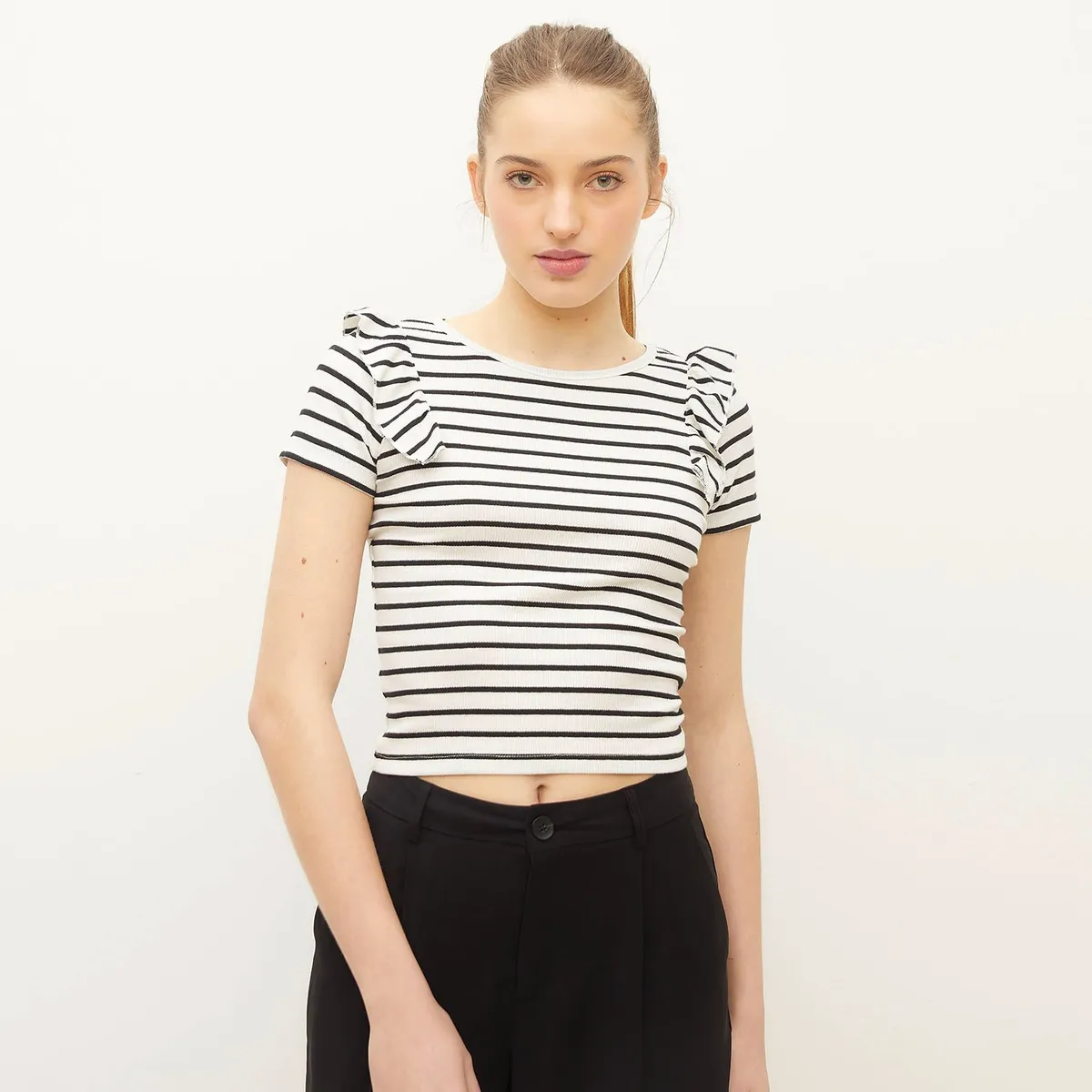 SYBILLA - Polera Casual Mujer Manga corta Algodón