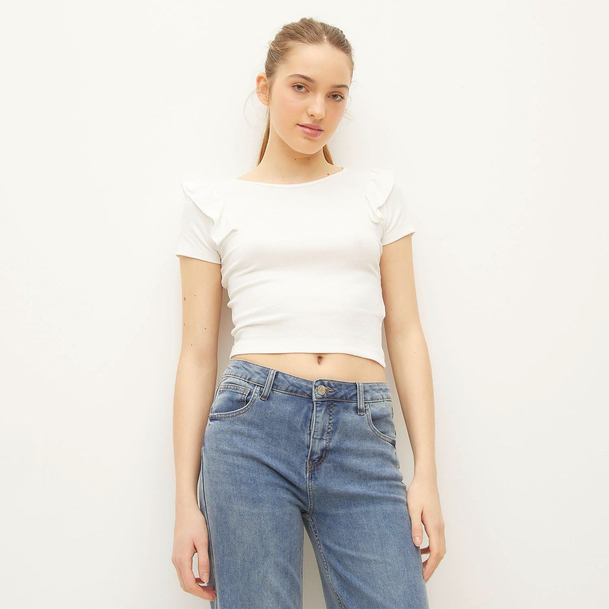 SYBILLA - Polera Casual Mujer Manga corta Algodón