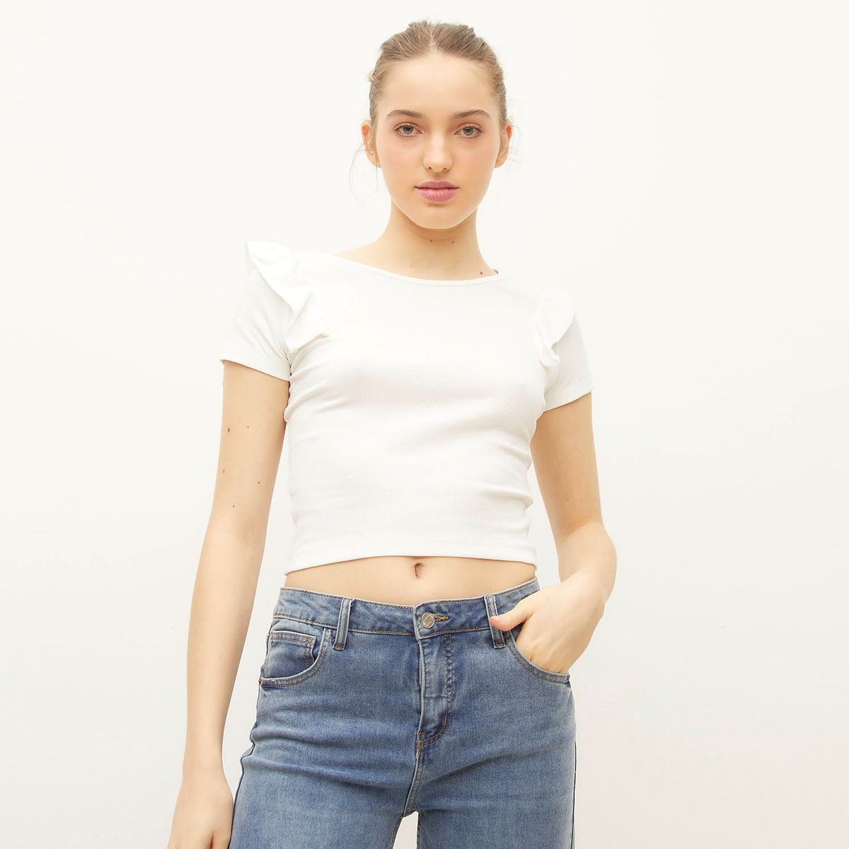 SYBILLA - Polera Casual Mujer Manga corta Algodón