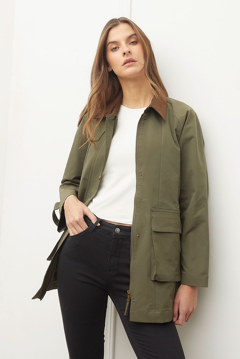 BASEMENT - Chaqueta Gabardina Mujer Basement