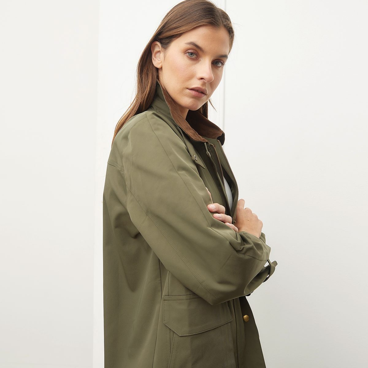 BASEMENT - Chaqueta Gabardina Mujer Basement