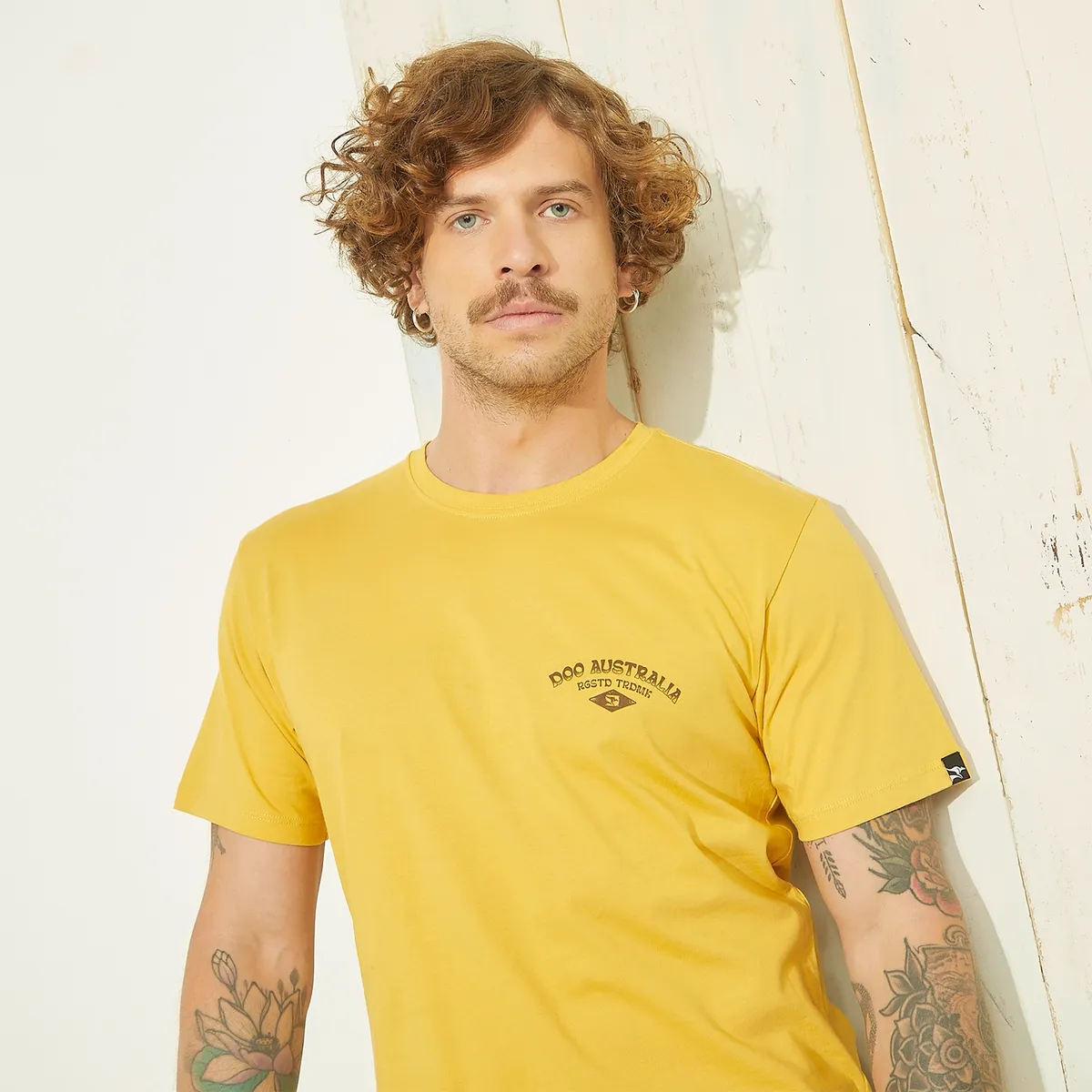 DOO AUSTRALIA - Polera Doo Australia Manga Corta Estampada Hombre Algodón