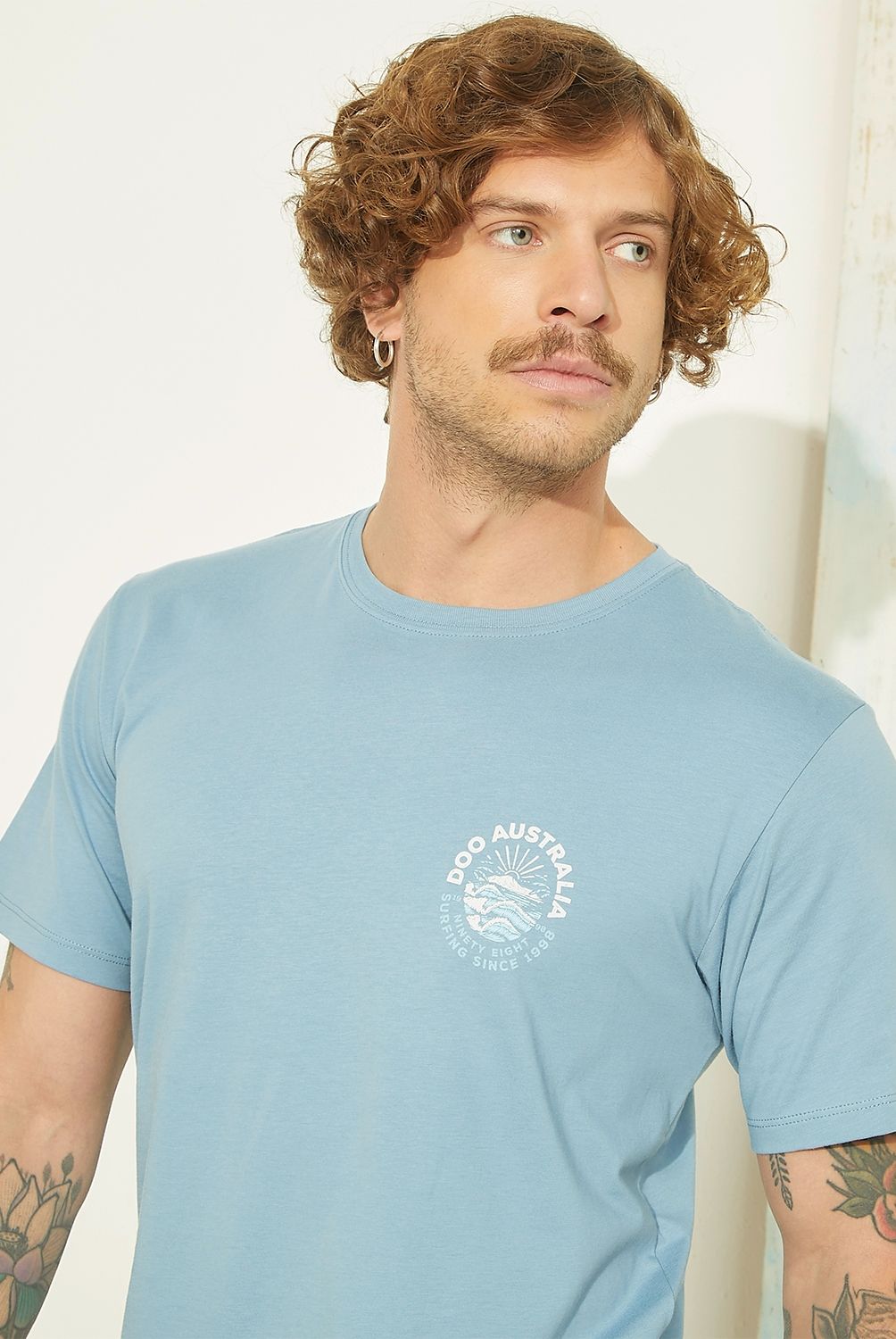 DOO AUSTRALIA - Polera Doo Australia Manga Corta Estampada Hombre Algodón