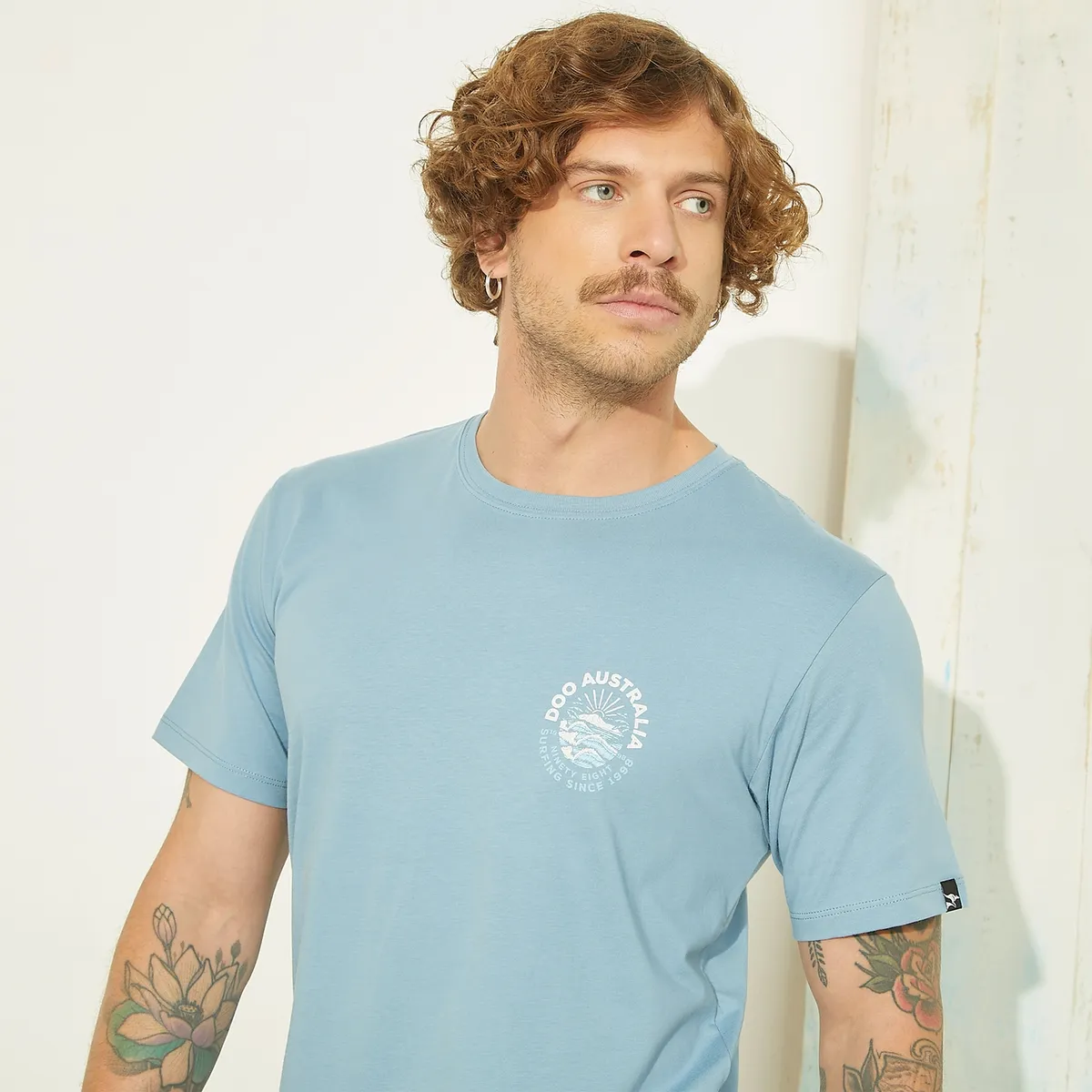 DOO AUSTRALIA - Polera Doo Australia Manga Corta Estampada Hombre Algodón