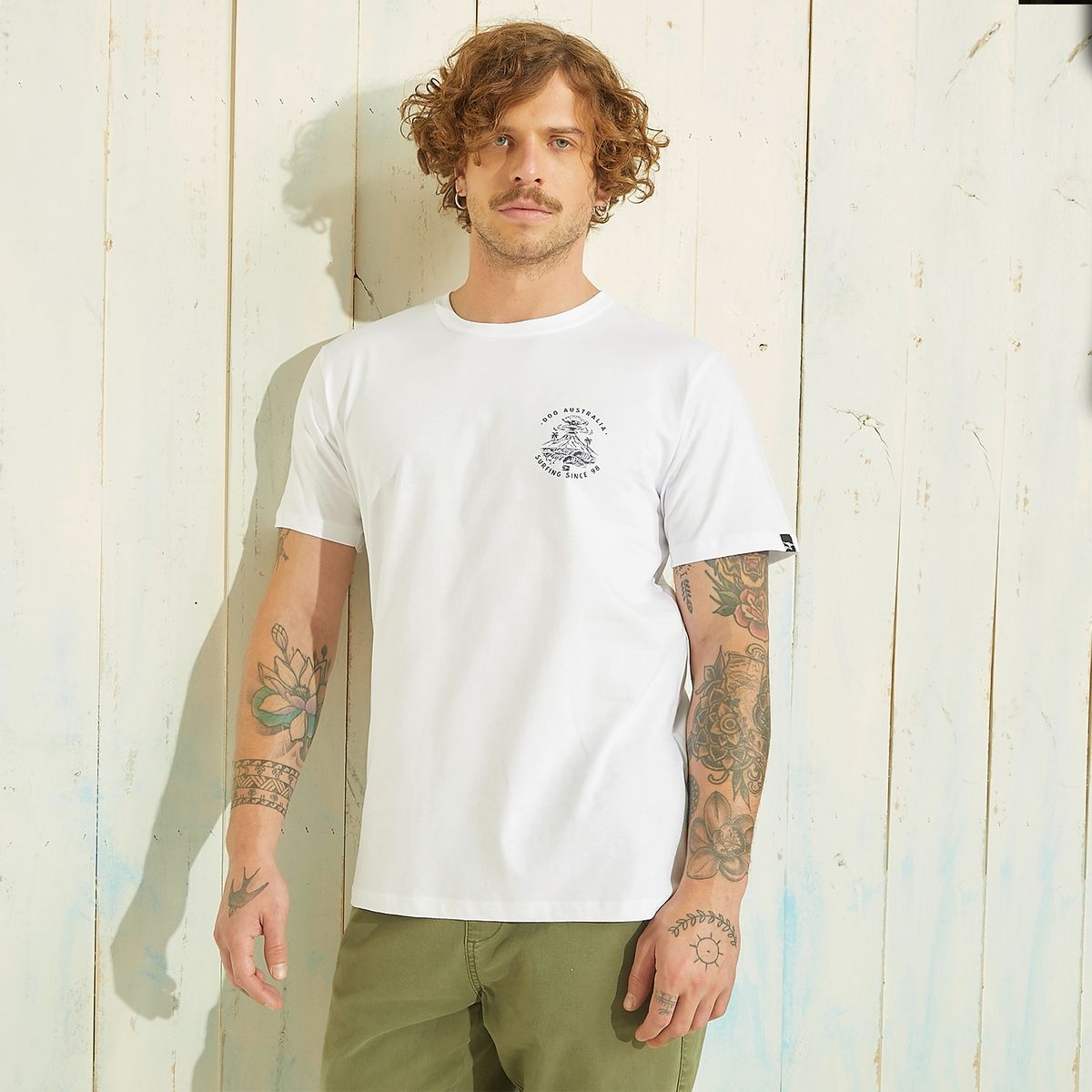 DOO AUSTRALIA - Polera Manga Corta Estampada Hombre Algodón Doo Australia