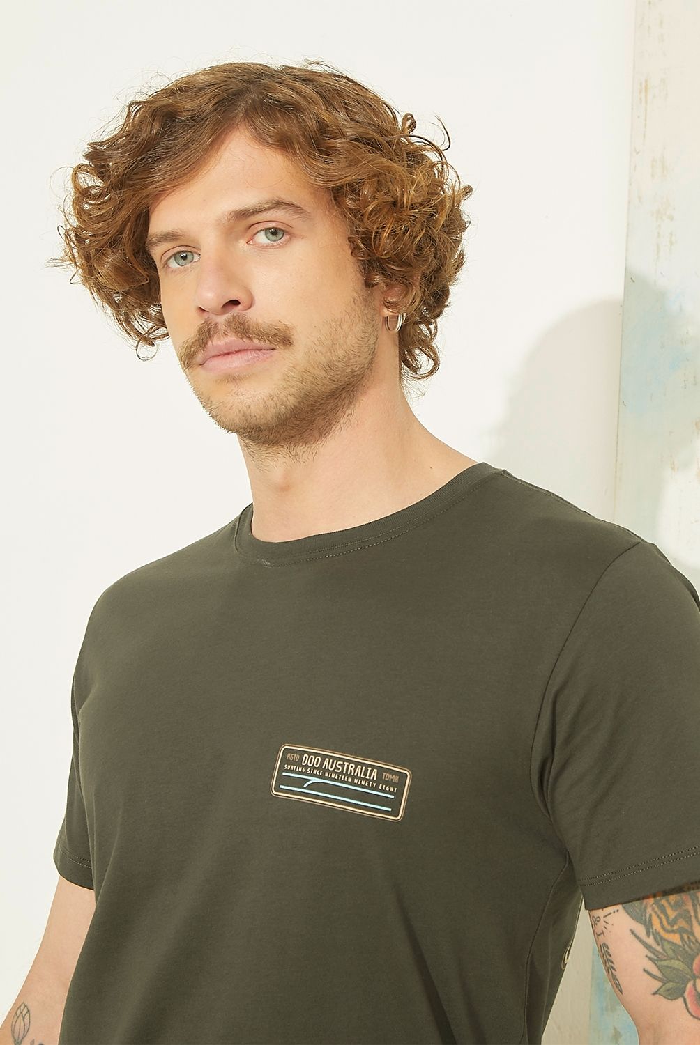 DOO AUSTRALIA - Polera Doo Australia Manga Corta Estampada Hombre Algodón