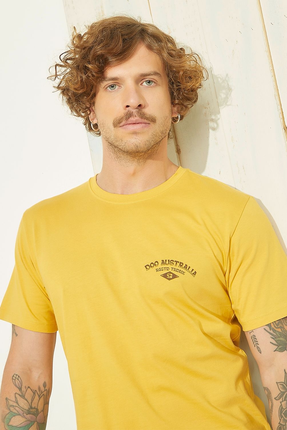 DOO AUSTRALIA - Polera Doo Australia Manga Corta Estampada Hombre Algodón