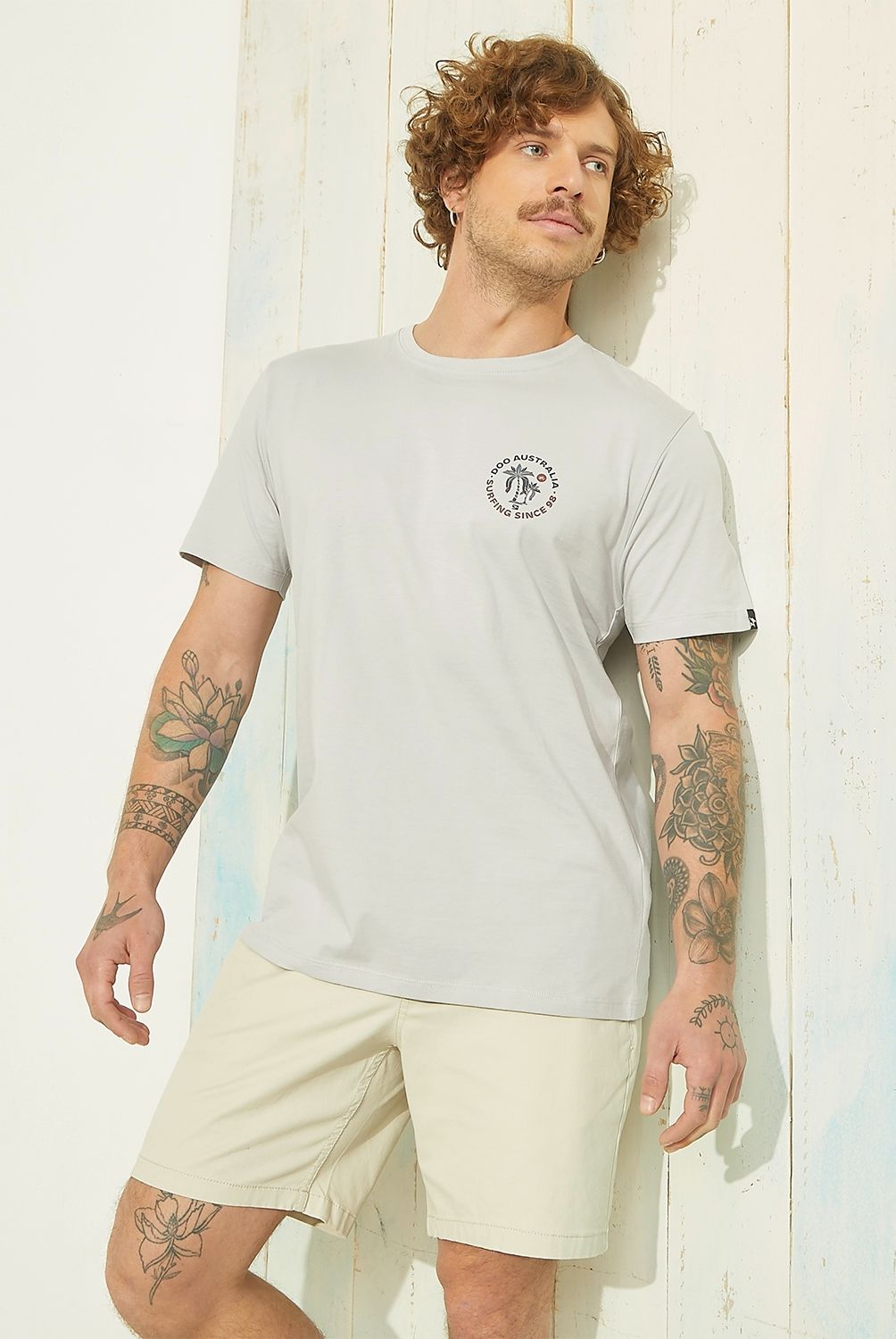 DOO AUSTRALIA - Polera Doo Australia Manga Corta Estampada Hombre Algodón