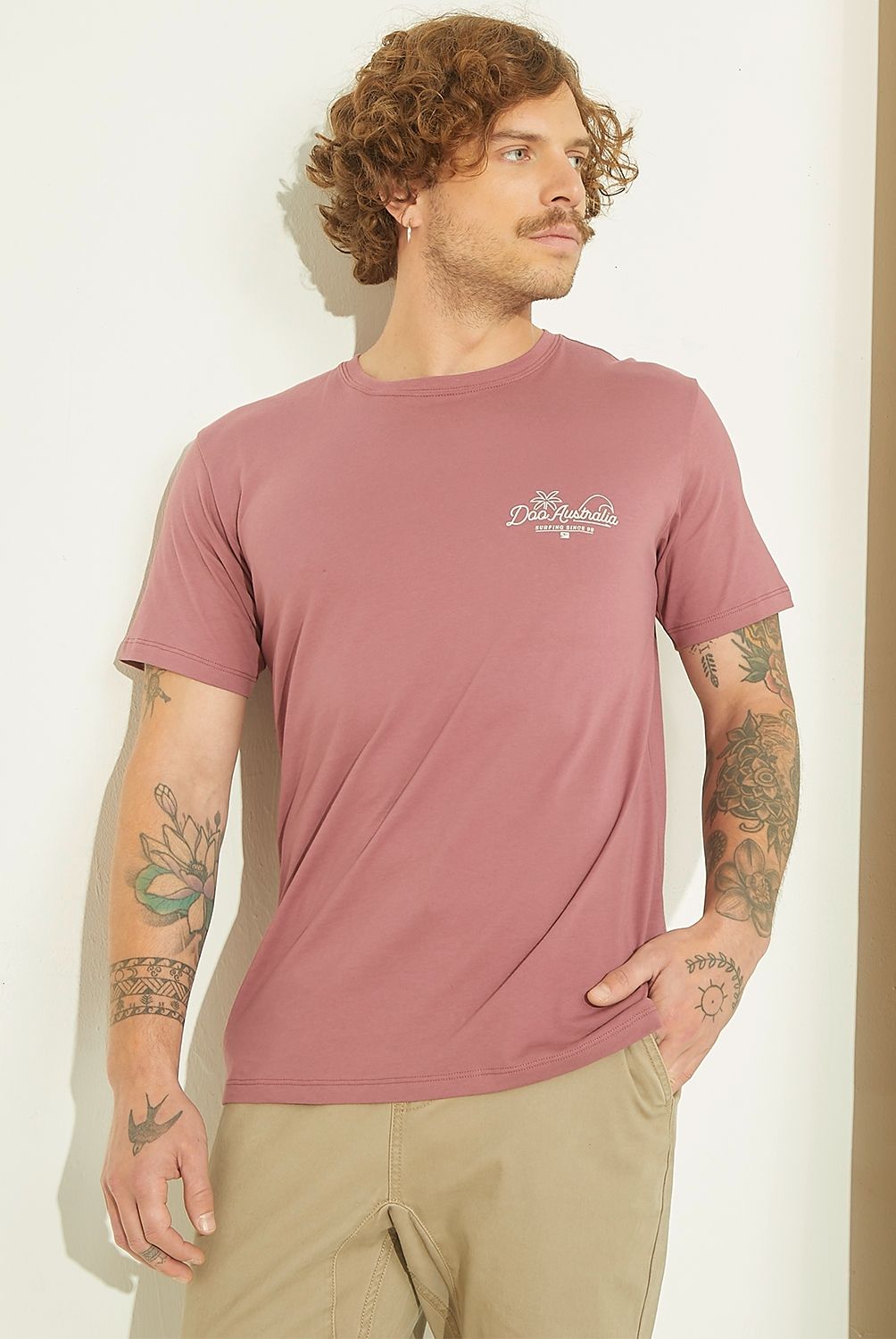 DOO AUSTRALIA - Polera Doo Australia Manga Corta Estampada Hombre Algodón