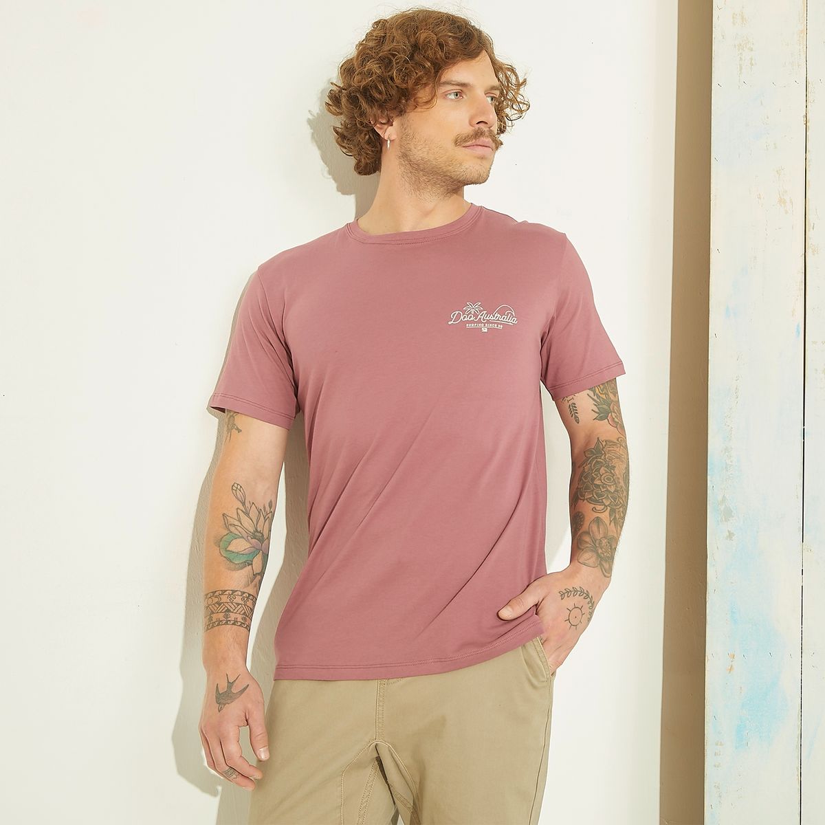 DOO AUSTRALIA - Polera Doo Australia Manga Corta Estampada Hombre Algodón