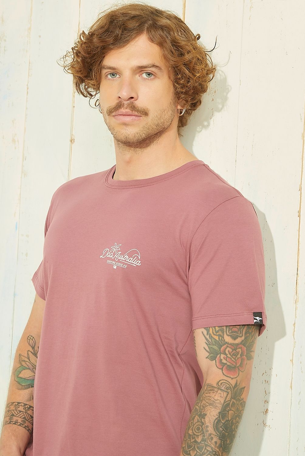 DOO AUSTRALIA - Polera Doo Australia Manga Corta Estampada Hombre Algodón