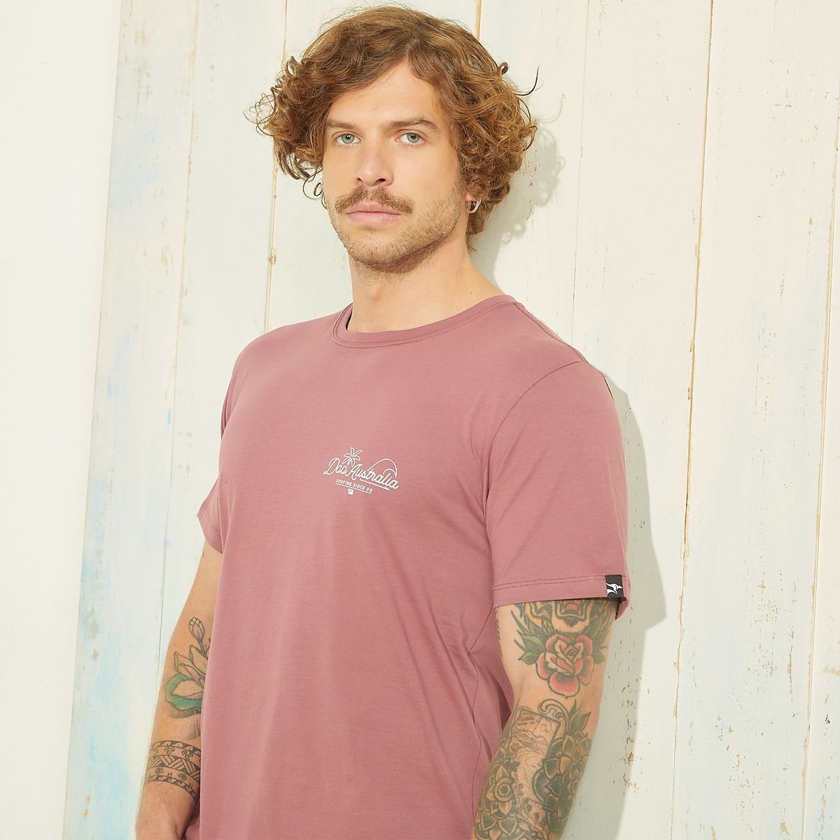 DOO AUSTRALIA - Polera Doo Australia Manga Corta Estampada Hombre Algodón