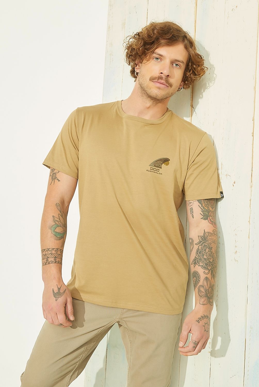 DOO AUSTRALIA - Polera Doo Australia Manga Corta Estampada Hombre Algodón