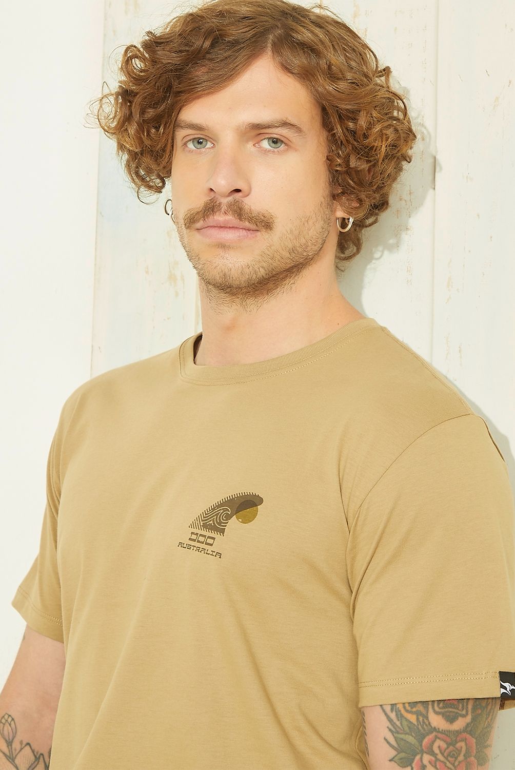 DOO AUSTRALIA - Polera Doo Australia Manga Corta Estampada Hombre Algodón