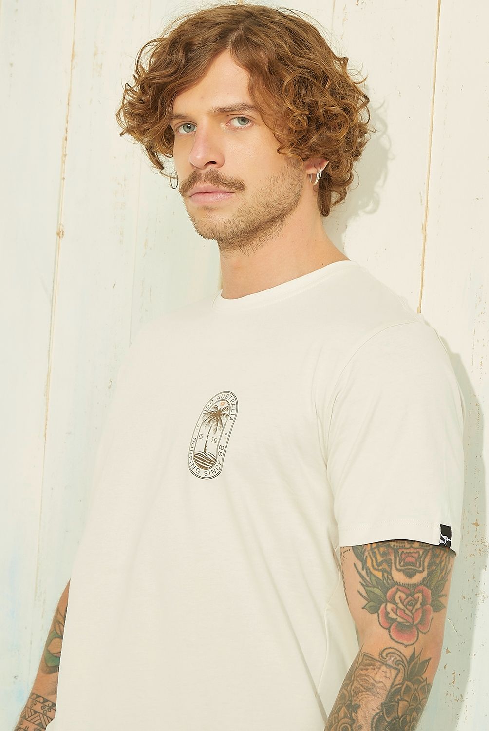 DOO AUSTRALIA - Polera Doo Australia Manga Corta Estampada Hombre Algodón