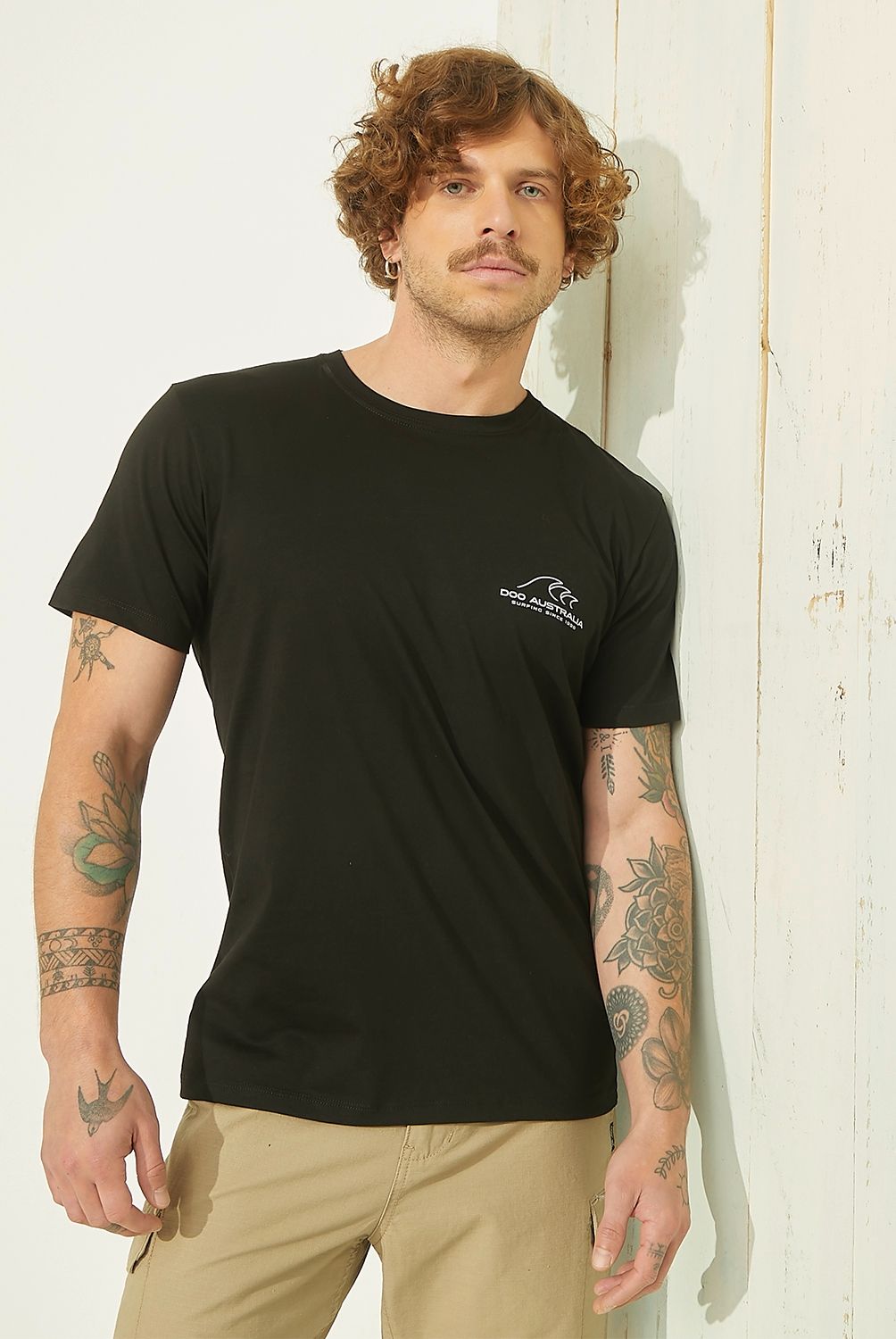 DOO AUSTRALIA - Polera Doo Australia Manga Corta Estampada Hombre Algodón
