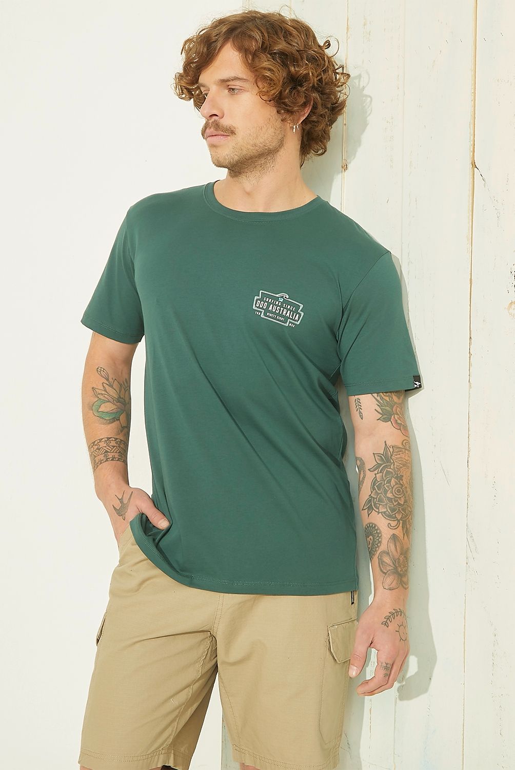 DOO AUSTRALIA - Polera Doo Australia Manga Corta Estampada Hombre Algodón