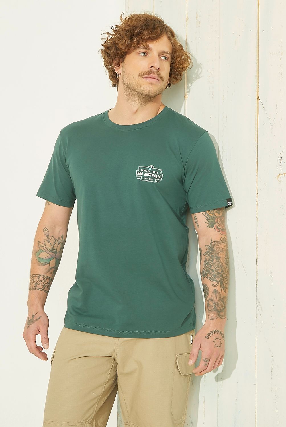 DOO AUSTRALIA - Polera Doo Australia Manga Corta Estampada Hombre Algodón