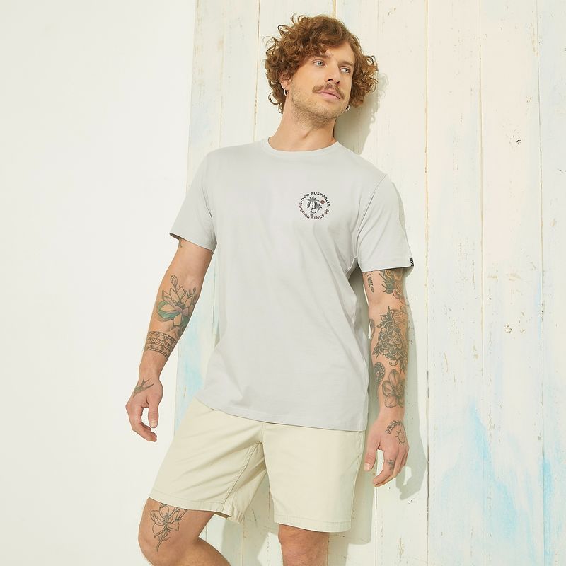DOO AUSTRALIA - Polera Doo Australia Manga Corta Estampada Hombre Algodón