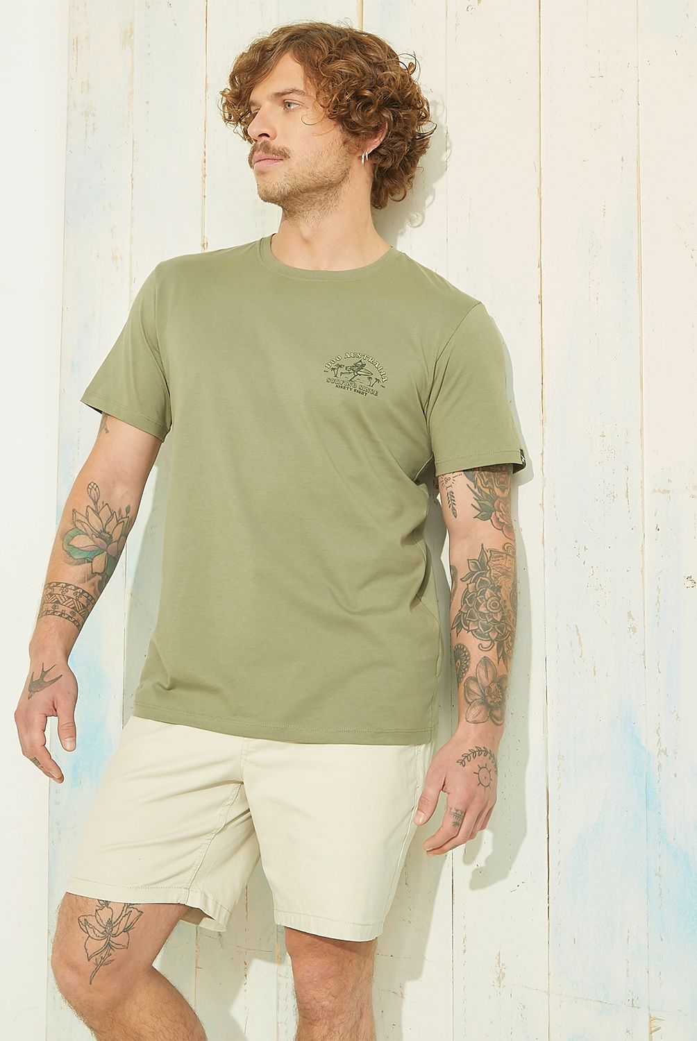 DOO AUSTRALIA - Polera Doo Australia Manga Corta Estampada Hombre Algodón