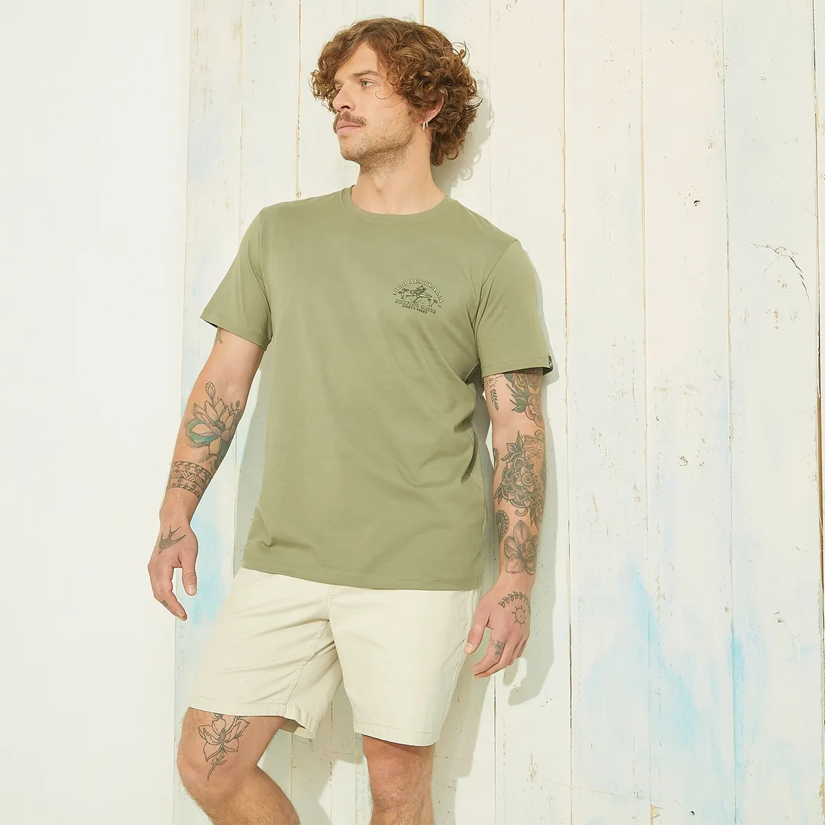 DOO AUSTRALIA - Polera Doo Australia Manga Corta Estampada Hombre Algodón