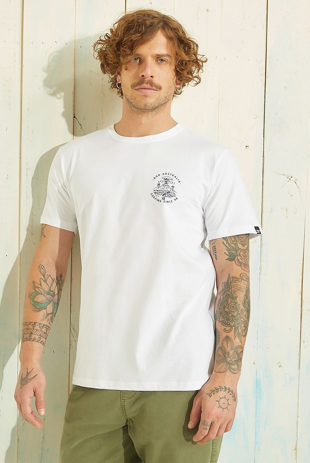 DOO AUSTRALIA - Polera Doo Australia Manga Corta Estampada Hombre Algodón