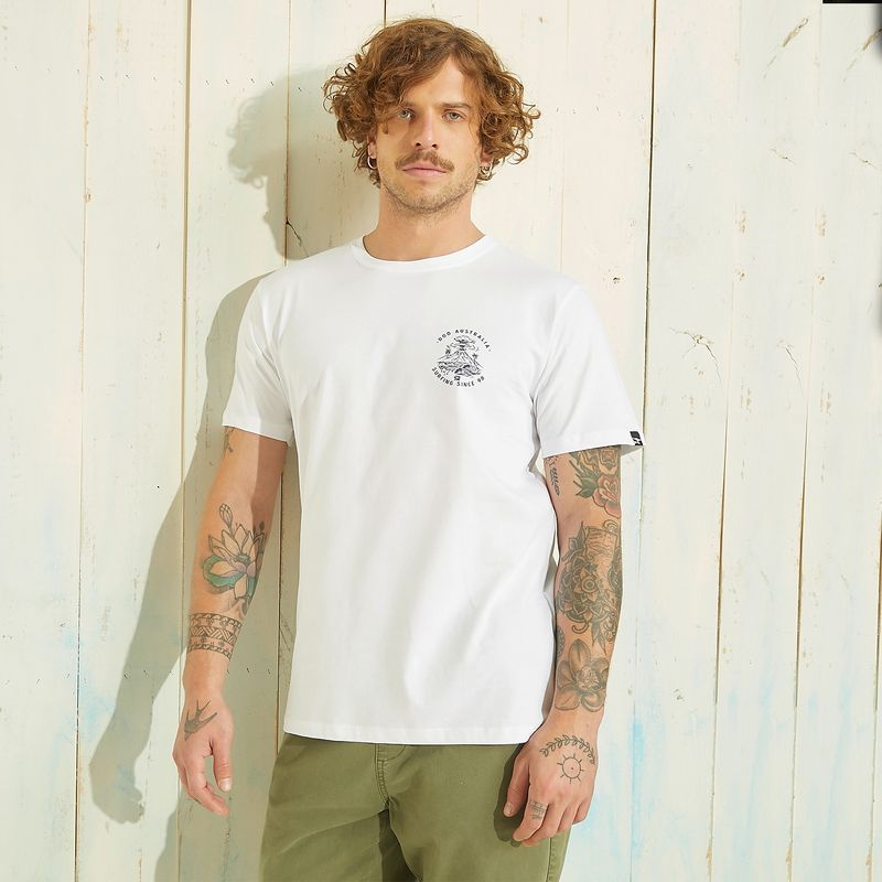 DOO AUSTRALIA - Polera Doo Australia Manga Corta Estampada Hombre Algodón