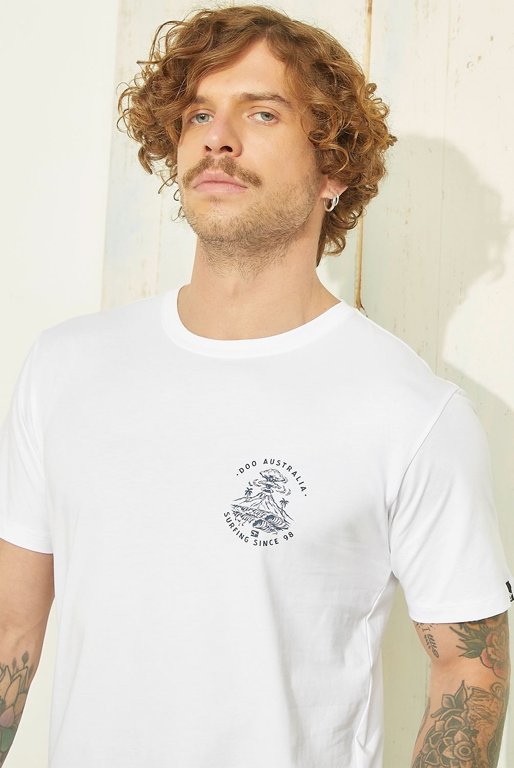 DOO AUSTRALIA - Polera Doo Australia Manga Corta Estampada Hombre Algodón