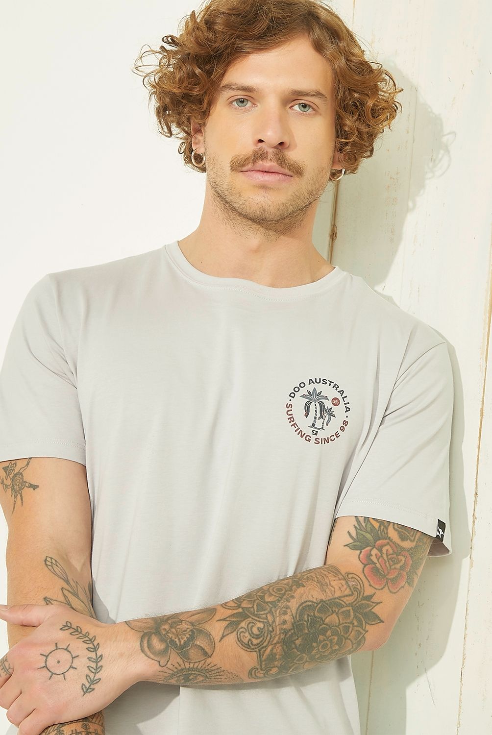 DOO AUSTRALIA - Polera Doo Australia Manga Corta Estampada Hombre Algodón