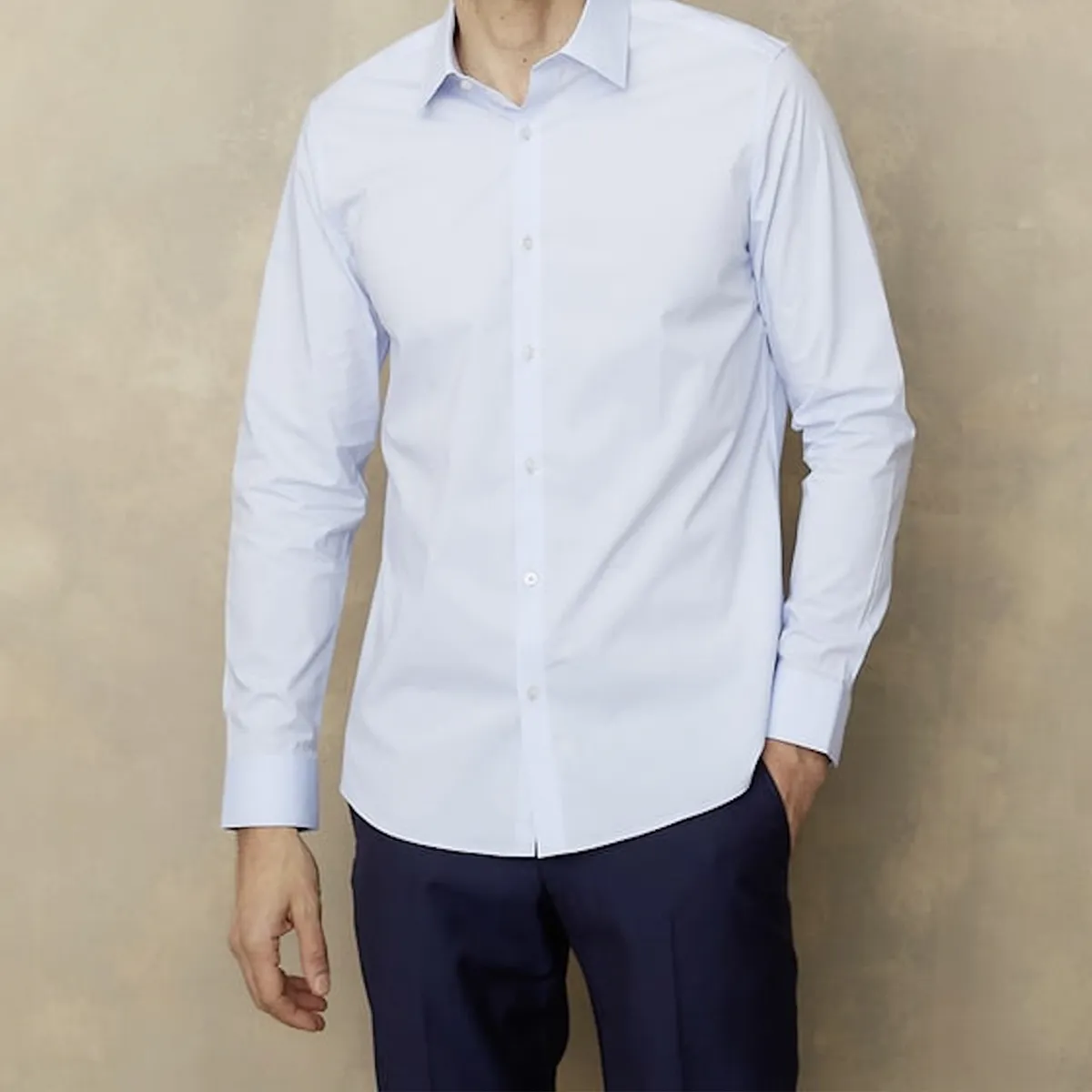 WOLF&HANK - Camisa de Vestir Hombre Wolf&Hank Manga Larga Algodón Lisa