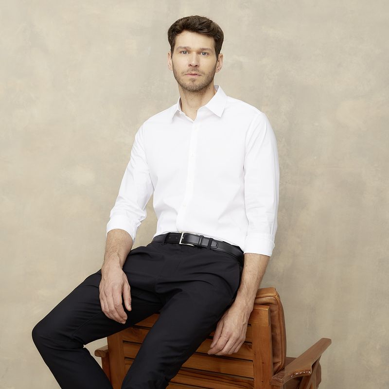 WOLF&HANK - Camisa de Vestir Hombre Wolf&Hank Manga Larga Algodón Lisa