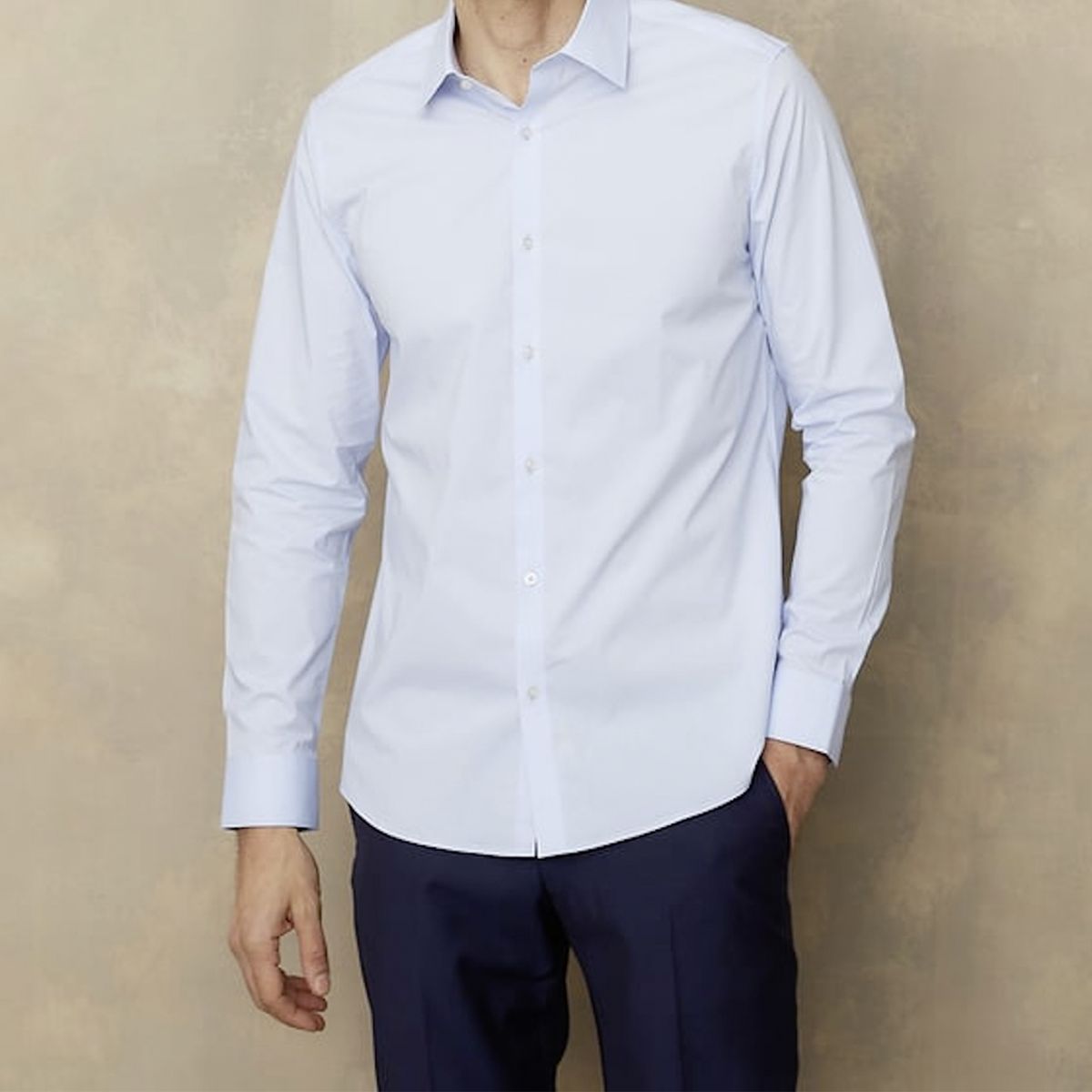 WOLF&HANK - Camisa de Vestir Hombre Manga Larga Algodón Lisa Wolf&Hank