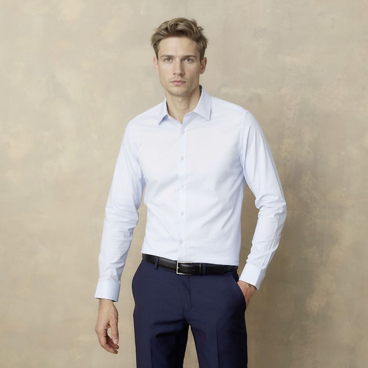 WOLF&HANK - Camisa de Vestir Algodón Manga Larga Hombre Wolf&Hank