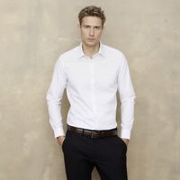 Camisa de Vestir Algodón Manga Larga Hombre