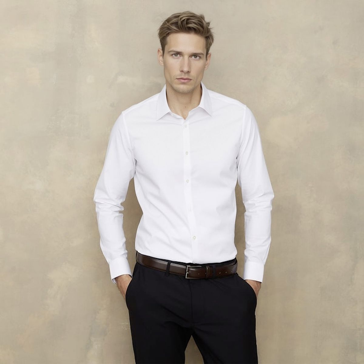 WOLF&HANK - Camisa de Vestir Algodón Manga Larga Hombre Wolf&Hank