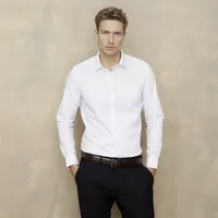 Camisa de Vestir Algodón Manga Larga Hombre