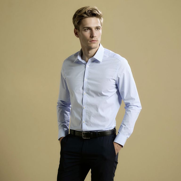 Camisa de Vestir Algodón Hombre