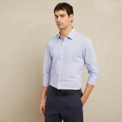 WOLF&HANK - Camisa de Vestir Slim Fit Algodón Rayas Hombre