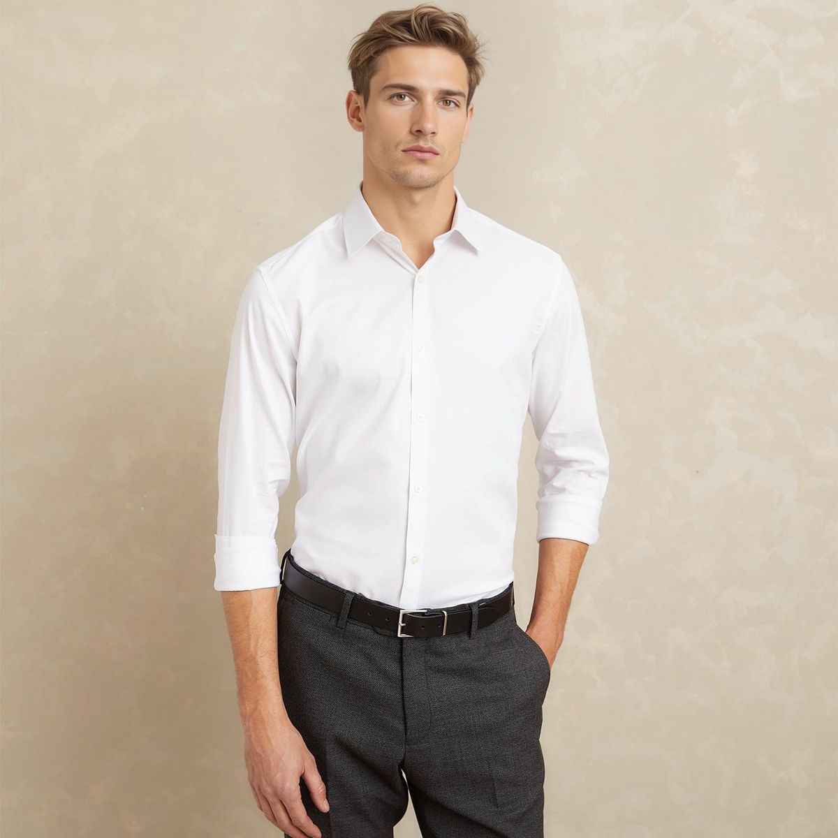 WOLF&HANK - Camisa de Vestir Manga Larga Hombre Wolf&Hank